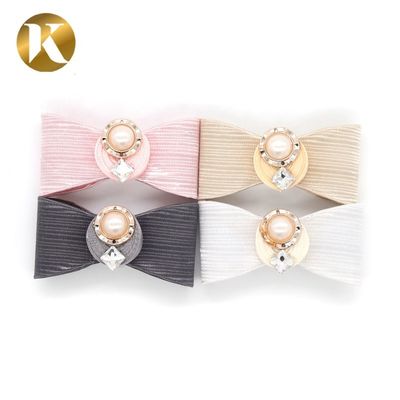 China Pearl Simple Style Shoes Decoration Accessories Nickle / Black / Gold Color supplier