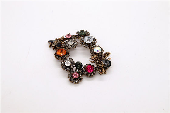 Custom Colorful Shoe Ornaments Clips For Woman Black / Nickel / Gold Color supplier
