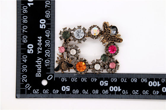 Custom Colorful Shoe Ornaments Clips For Woman Black / Nickel / Gold Color supplier