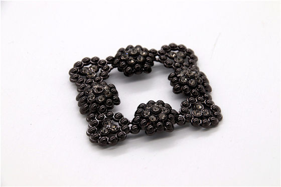 Women Rhinestone Shoe Clips Square Shape With Professional Design supplier