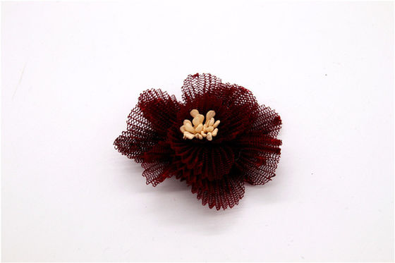 OEM Service Shoe Lace Flowers Mesh Black / White / Red / Blue For Women supplier