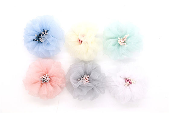 Handmade Girl Shoe Lace Flowers For Shoes / Hair / Headband SGS Certificated supplier