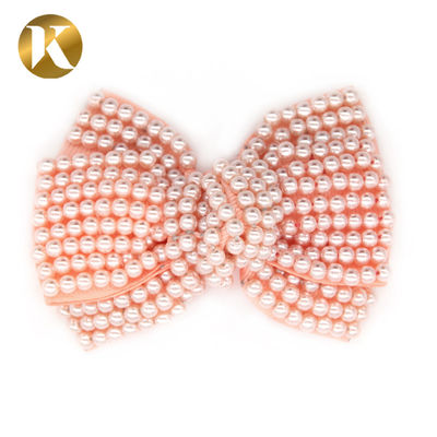 Custom Fashion Pearl Shoe Clips 75*55mm With Special Cloth Material supplier
