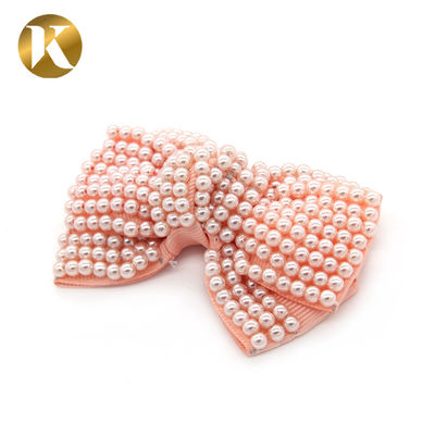 Custom Fashion Pearl Shoe Clips 75*55mm With Special Cloth Material supplier