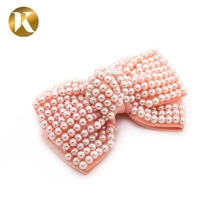 Custom Fashion Pearl Shoe Clips 75*55mm With Special Cloth Material supplier