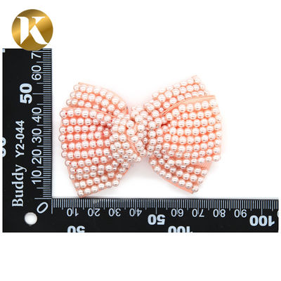 Custom Fashion Pearl Shoe Clips 75*55mm With Special Cloth Material supplier
