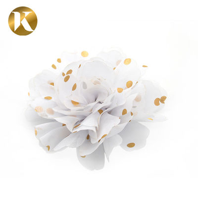 Customized Popular Style Shoe Lace Flowers 85*85mm Cotton / Polyester / Chiffon Material supplier