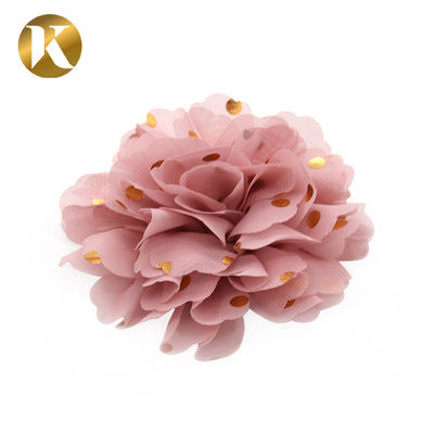 Customized Popular Style Shoe Lace Flowers 85*85mm Cotton / Polyester / Chiffon Material supplier