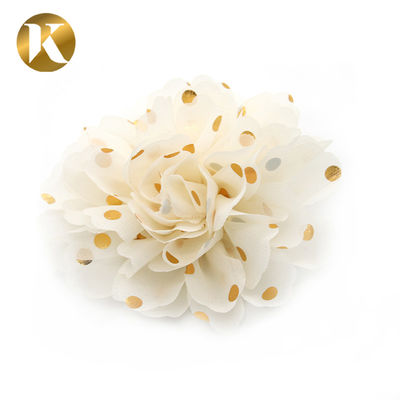 Customized Popular Style Shoe Lace Flowers 85*85mm Cotton / Polyester / Chiffon Material supplier