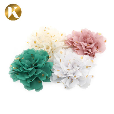 Customized Popular Style Shoe Lace Flowers 85*85mm Cotton / Polyester / Chiffon Material supplier
