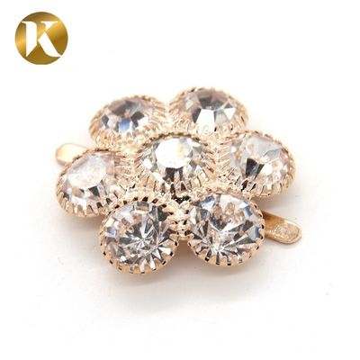 Custom Decorative Shoe Clips , Flower Shape Shoe Accessories Clips supplier