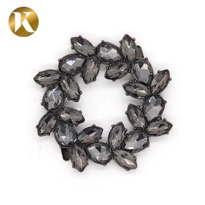Wenzhou Kml Flower shape crystal fashion decoration metal shoe buckle accessories supplier