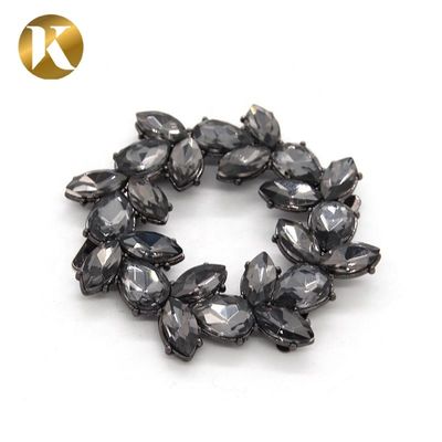Wenzhou Kml Flower shape crystal fashion decoration metal shoe buckle accessories supplier