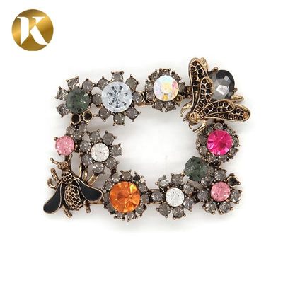 Bee Shape Popular Crystal Shoe Buckles 65mm*50mm Size Fashion Style supplier