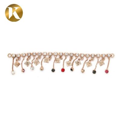 Wenzhou Kml Wholesale custom popular gold diamond shoe accessories buckle chain supplier