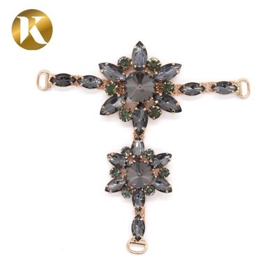 T Shape Ladies Decorative Shoe Buckles With Fashion Rhinestone Jewelry supplier
