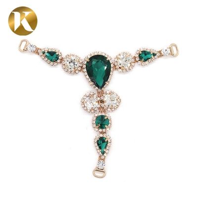 T Style Rhinestone Ornaments 110mm*95mm For Woman Sandals Decoration supplier