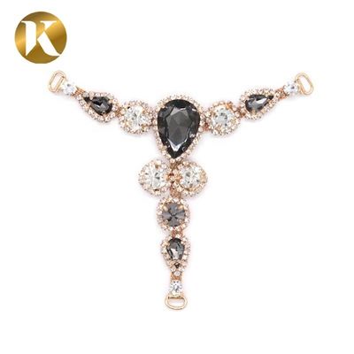 T Style Rhinestone Ornaments 110mm*95mm For Woman Sandals Decoration supplier