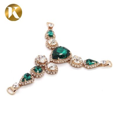 T Style Rhinestone Ornaments 110mm*95mm For Woman Sandals Decoration supplier