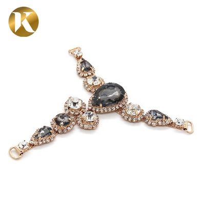 T Style Rhinestone Ornaments 110mm*95mm For Woman Sandals Decoration supplier
