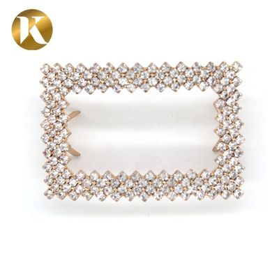 Rectangle Fashion Style Shoe Ornaments Clips 60mm*40mm Zinc Alloy Material supplier