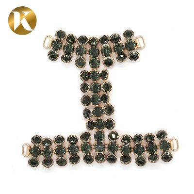 Hanging Plating Women Shoe Tassel Chain Black Diamond Decoration supplier