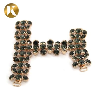 Hanging Plating Women Shoe Tassel Chain Black Diamond Decoration supplier