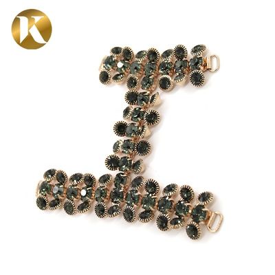 Hanging Plating Women Shoe Tassel Chain Black Diamond Decoration supplier