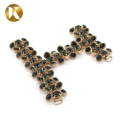 Hanging Plating Women Shoe Tassel Chain Black Diamond Decoration supplier