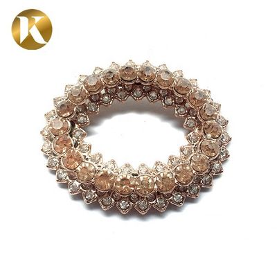 Ellipse Style Round Crystal Shoe Ornament 6.4cm*5.4cm Beautiful Appearance supplier