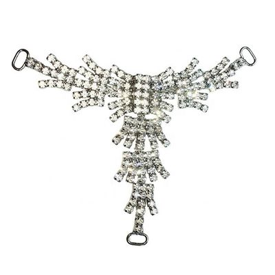 Beautiful T Shape Rhinestone Shoe Buckles With Environmental Protection Plating supplier