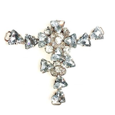 KML Rhinestone Flat Sandals Buckle 10.7cm*9.0cm With Flower Pattern supplier