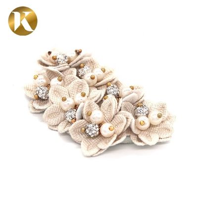 Handmade Ladies Crystal Shoe Buckles Customized Color Special Cloth Material supplier