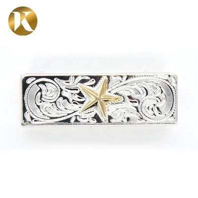 Wenzhou KML Custom Logo Fashion 2 Color Silver Metal Zinc Alloy Pin Belt Buckle supplier