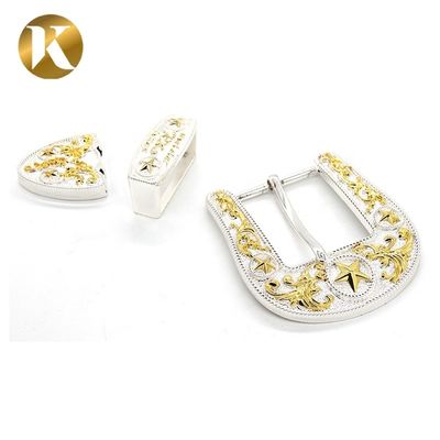 New Design Double Pin Belt Buckle Customized Logo With Two Colors supplier