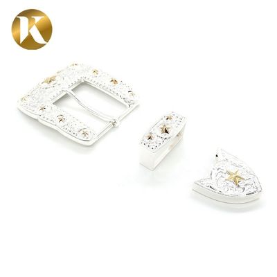 2 Color Plate Belt Buckles With Smooth Surface / 3D Surface Treatment supplier