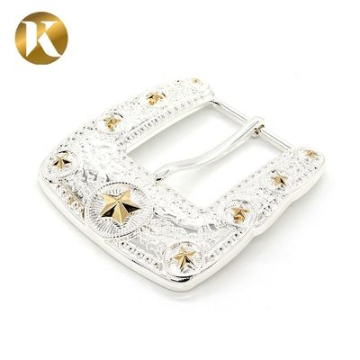 2 Color Plate Belt Buckles With Smooth Surface / 3D Surface Treatment supplier