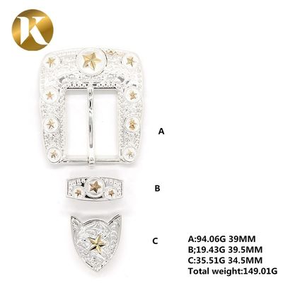 2 Color Plate Belt Buckles With Smooth Surface / 3D Surface Treatment supplier