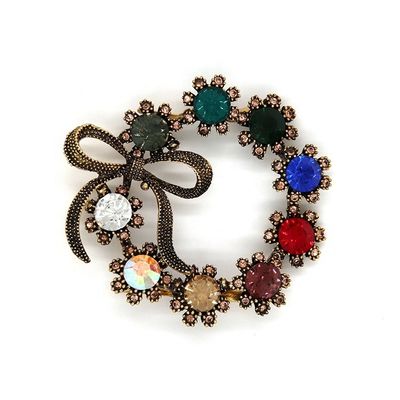 Ancient Bronze Vintage Shoe Buckle Replacement Circular Crystal Buckle supplier