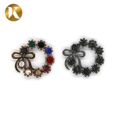 Ancient Bronze Vintage Shoe Buckle Replacement Circular Crystal Buckle supplier