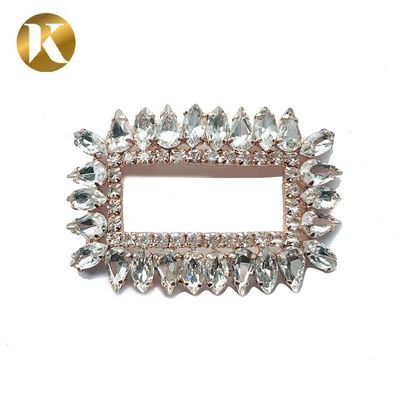 Rectangle Style Crystal Shoe Buckles Outer Diameter 6.2cm*4.1cm supplier
