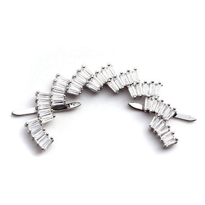 Zinc Alloy Elegance Crystal Shoe Buckles Rainbow Shape Silver Color supplier