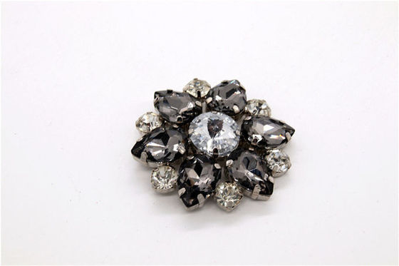 Fashionable Rhinestone Shoe Clips 95mm*22mm With Hanging Plating supplier