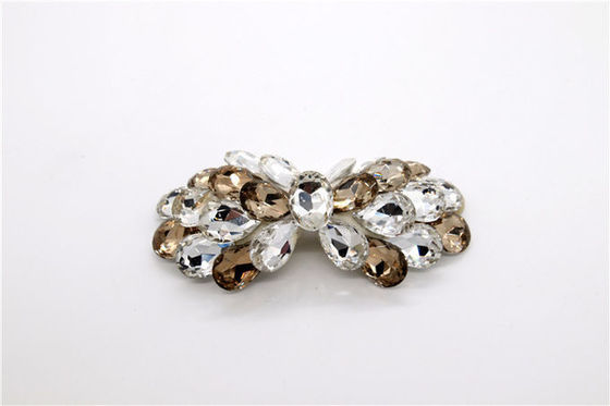 Multi Colors Zinc Rhinestone Shoe Buckles 70mm*48mm For Decoration supplier