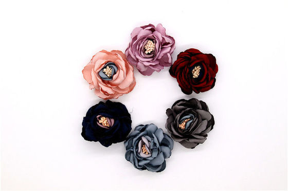 Rectangle Style Satin Ribbon Flowers 5.8cm*4.6cm For Shoe Ornament supplier